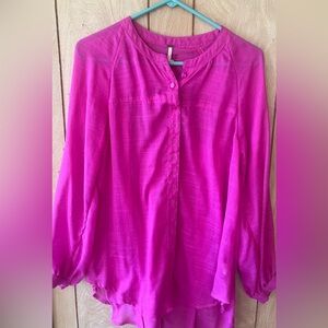 Free People Pink embroidered Blouse